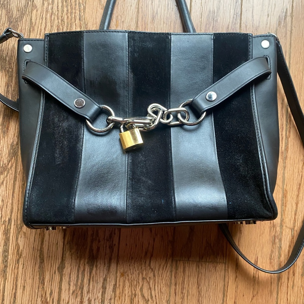 Alexander Wang Large Attica Crossbody Bag, Leather Suede Front Chain Lock $895 - Picture 5 of 11